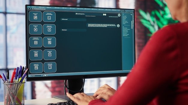 Professional using an AI assistant
